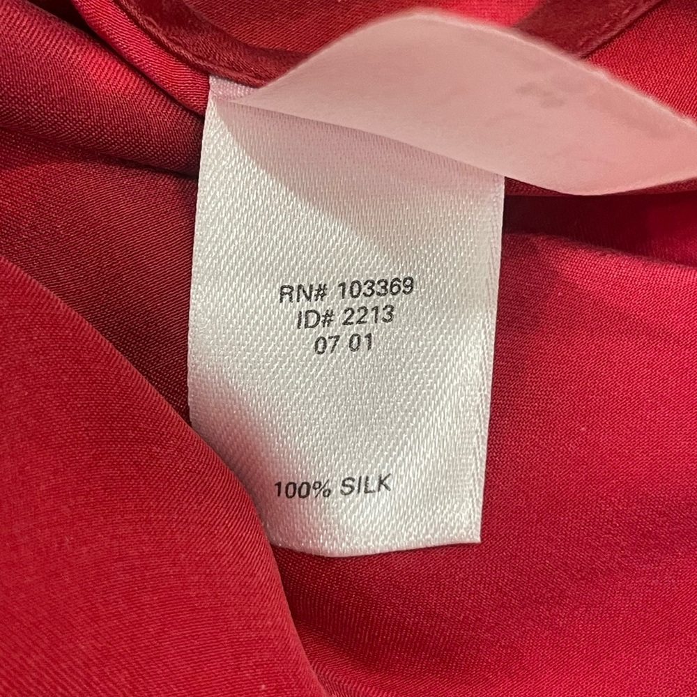 Scarlet red and burgundy floral silk Victoria's Secret slip dress size Medium - Picture 6 of 7